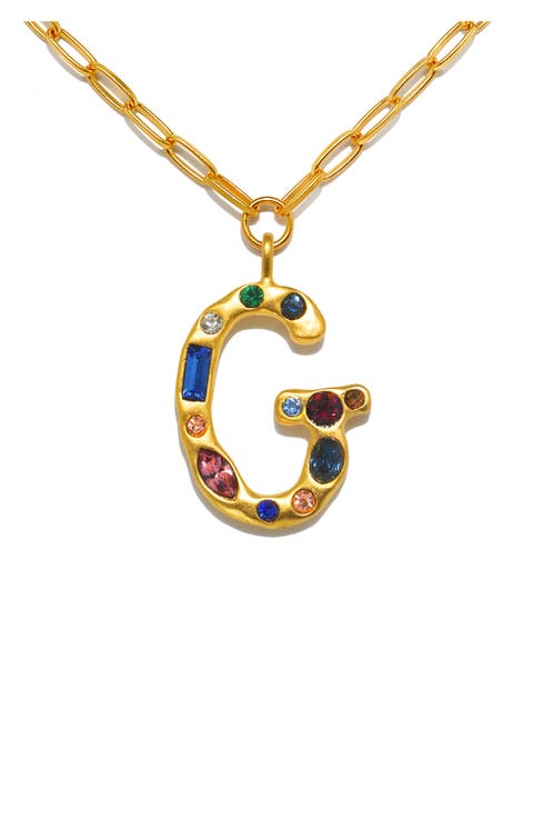Emilie Crystal Initial Pendant Necklace