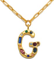 Sequin Emilie Crystal Initial Pendant Necklace