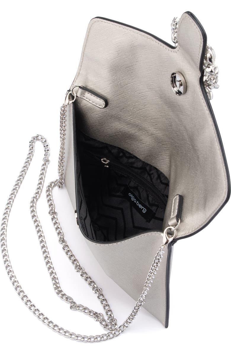 Olga Berg Annalee Crystal Trim Clutch, Alternate, color,