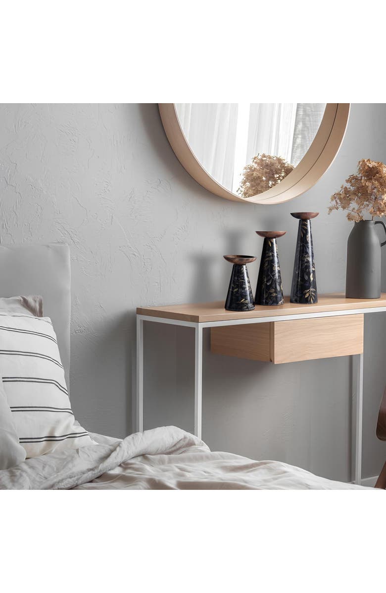 Mela Artisans Deep Floral Pillar Candleholder Set, Alternate, color, Multicolor