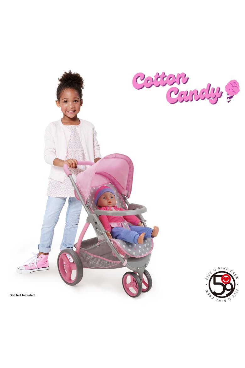 Cotton Candy Pink Doll Jogger Stroller, Fits Dolls Up to 24", Alternate, color, Multicolored