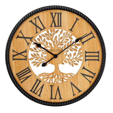 Orchard Wood Wall Clock, Laser Cut Tree Design