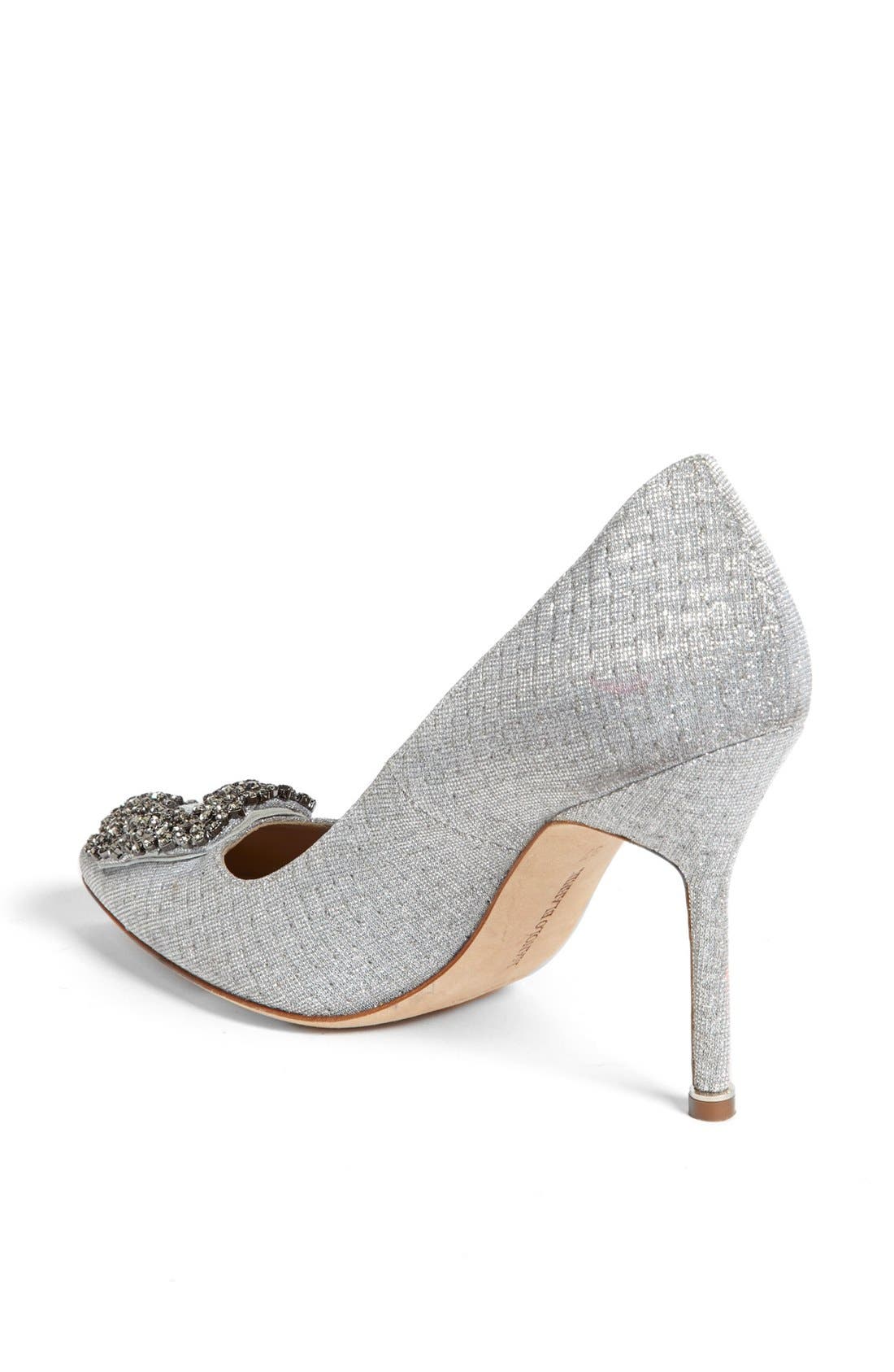 'Hangisi' Jeweled Satin Pump, Alternate, color, SILVER