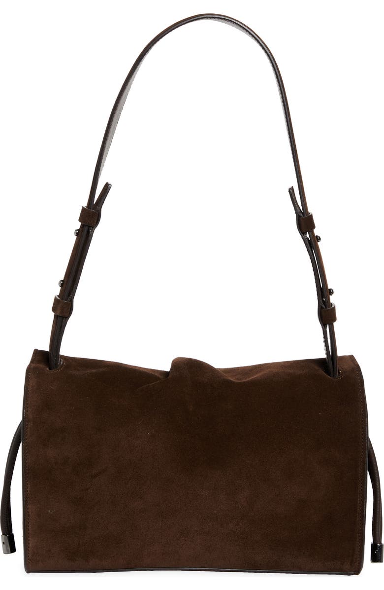 Christian Louboutin Small Baggy Suede Shoulder Bag, Alternate, color, Cosme