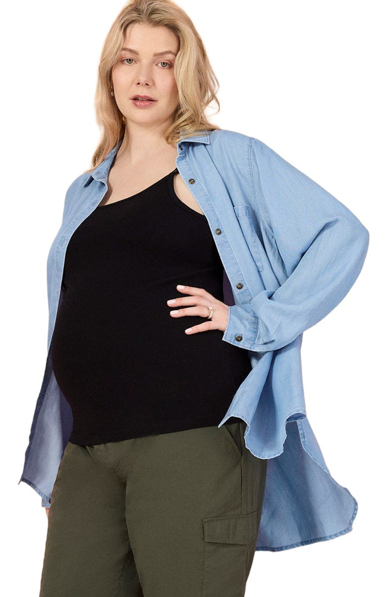 MOTHERHOOD MATERNITY Clip Down Nursing Tank Top Cami, Alternate, color, Black