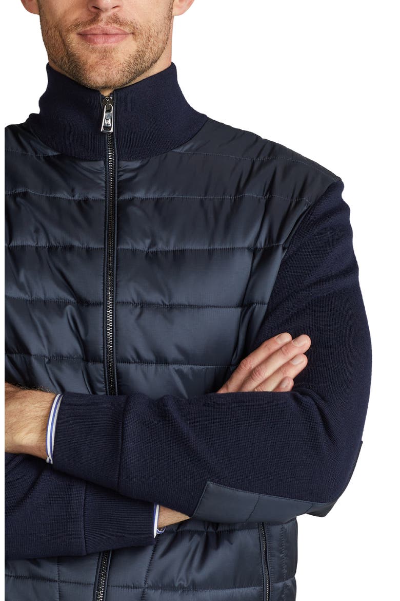 Quilted Nylon & Wool Knit Jacket, Alternate, color, CLASSIC CHAIRMAN NAVY