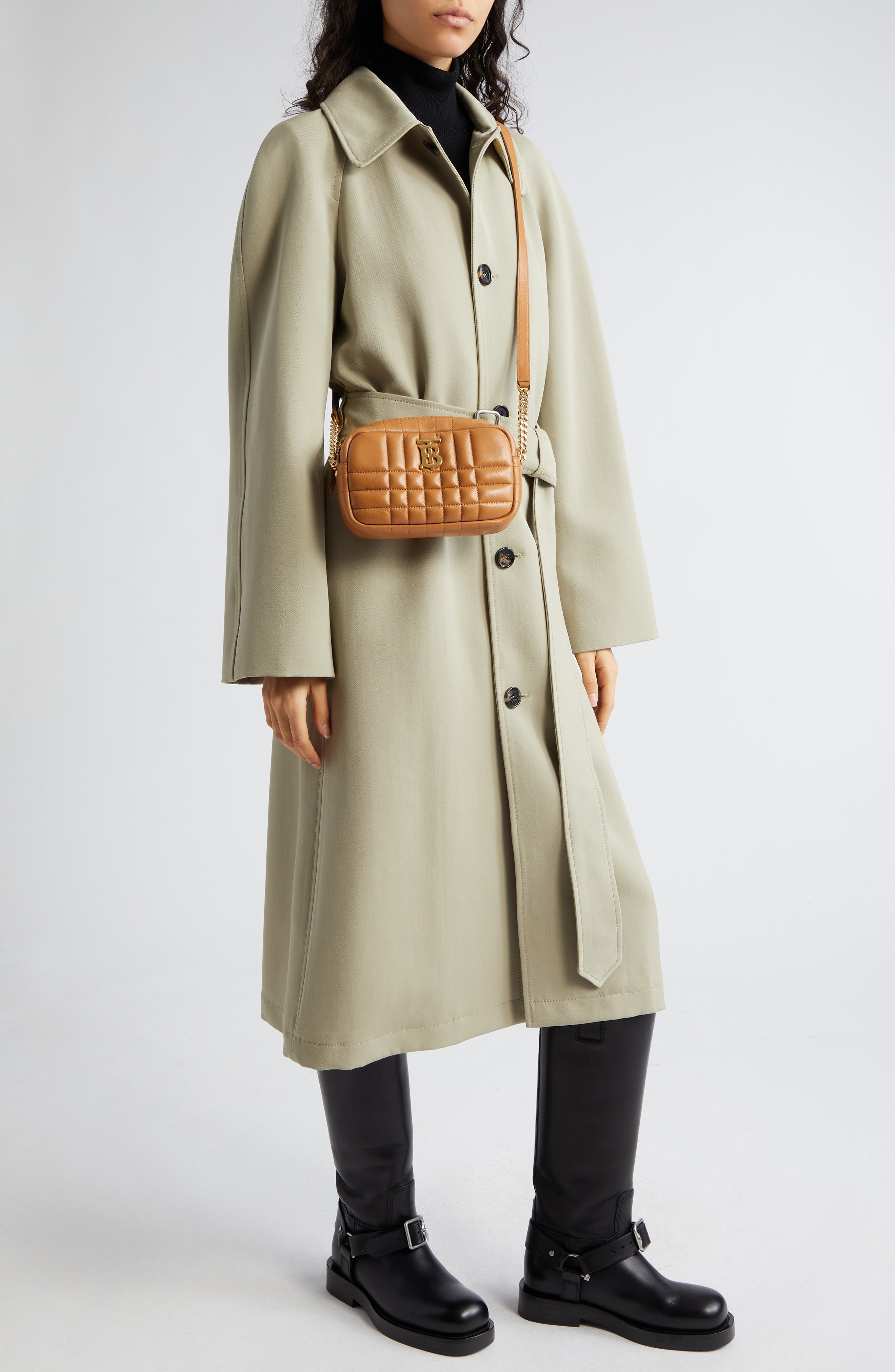 Burberry Mini Lola Check Quilted Leather Camera Crossbody Bag, Alternate, color, 