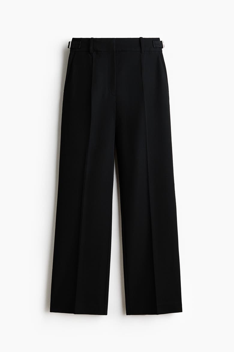 Straight-Leg Twill Pants, Alternate, color, Black