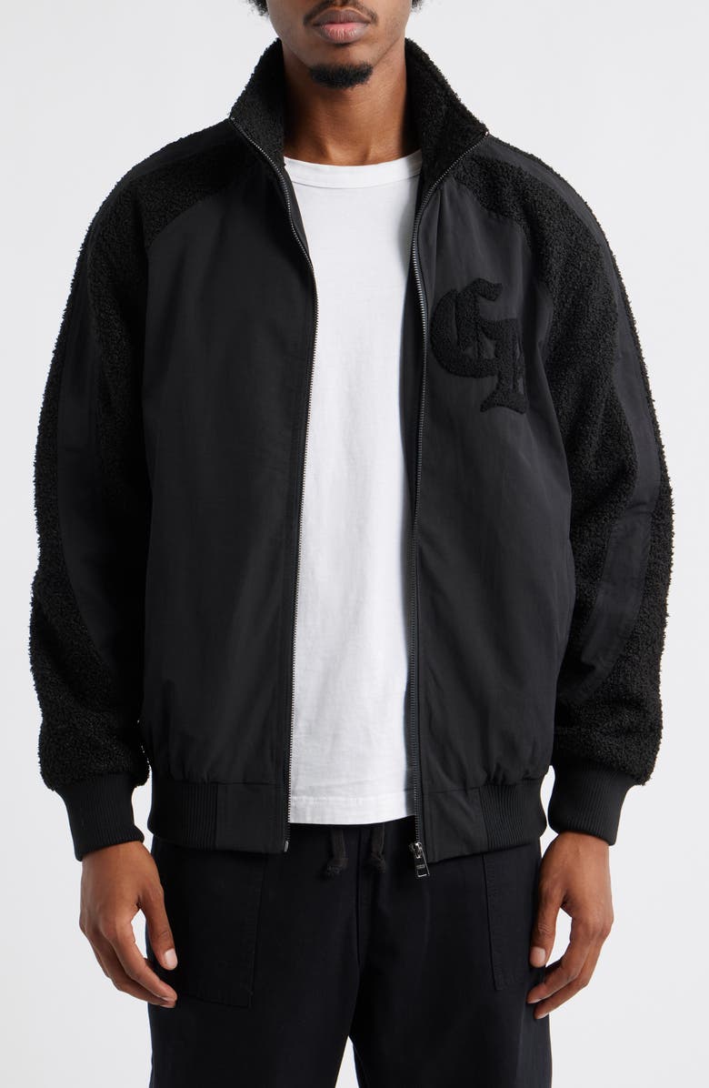 CRIMINAL DAMAGE High Pile Fleece Track Jacket, Main, color, Black