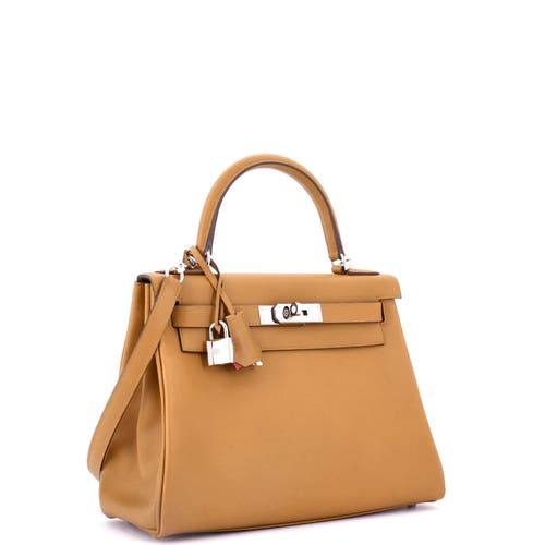 Pre-owned Hermes Hermes Kelly Handbag Verso Evercolor With Palladium Hardware 28