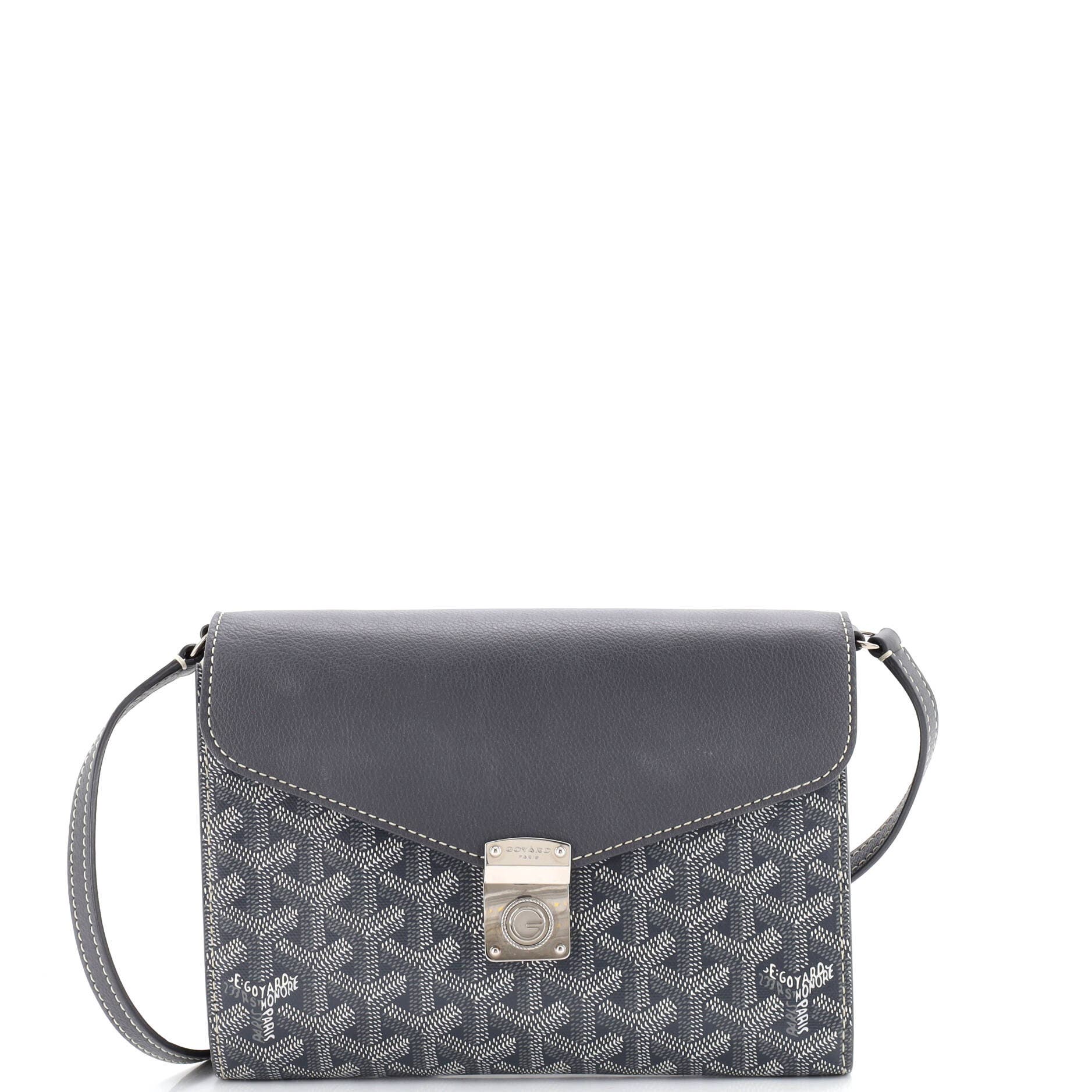 Chypre Wallet on Strap Coated Canvas with Leather, Main, color, Grey