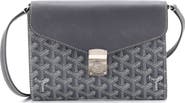 Pre-Owned Goyard Chypre Wallet on Strap Coated Canvas with Leather
