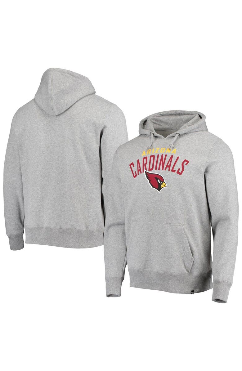 '47 Men's '47 Heathered Gray Arizona Cardinals Outrush Headline Pullover Hoodie, Main, color, Heather Gray