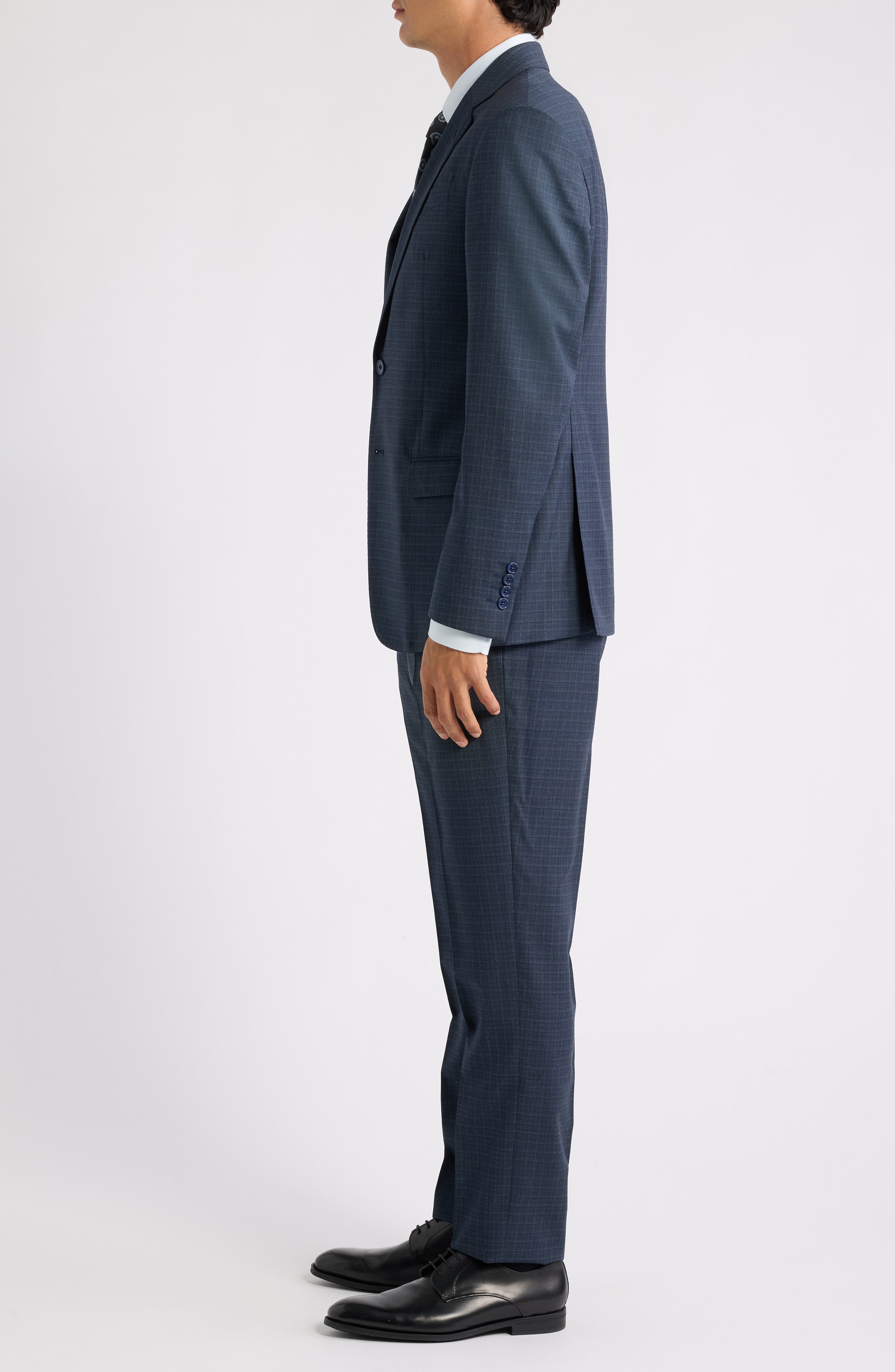 Emporio Armani Navy Check Virgin Wool Suit (Men) | Nordstrom
