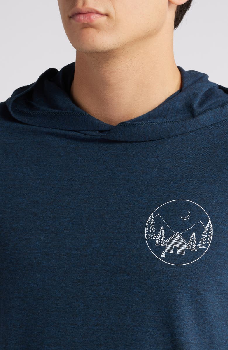 Threads 4 Thought Cabin Camping Long Sleeve Hooded Graphic T-Shirt, Alternate, color, 