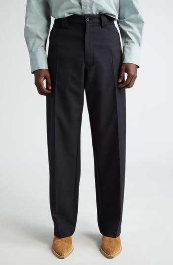 Pleat Straight Leg Pants