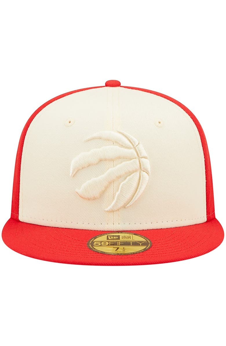 New Era Men's New Era Cream/Red Toronto Raptors Cork Two-Tone 59FIFTY Fitted Hat, Alternate, color, 
