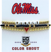 Color Shout Ole Miss Love My College Bracelet Stack