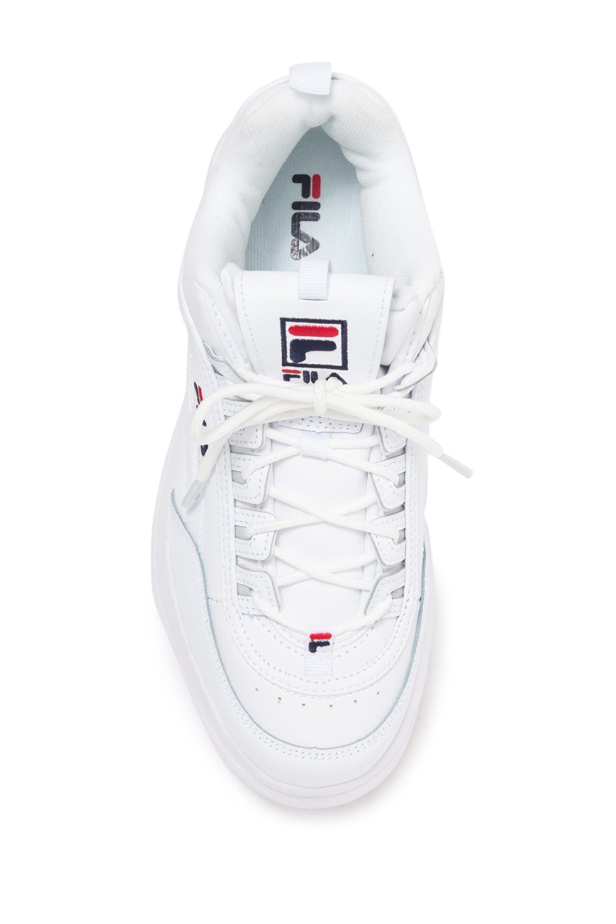 Disruptor II Wedge Sneaker, Alternate, color, WHITE/ NAVY/ RED