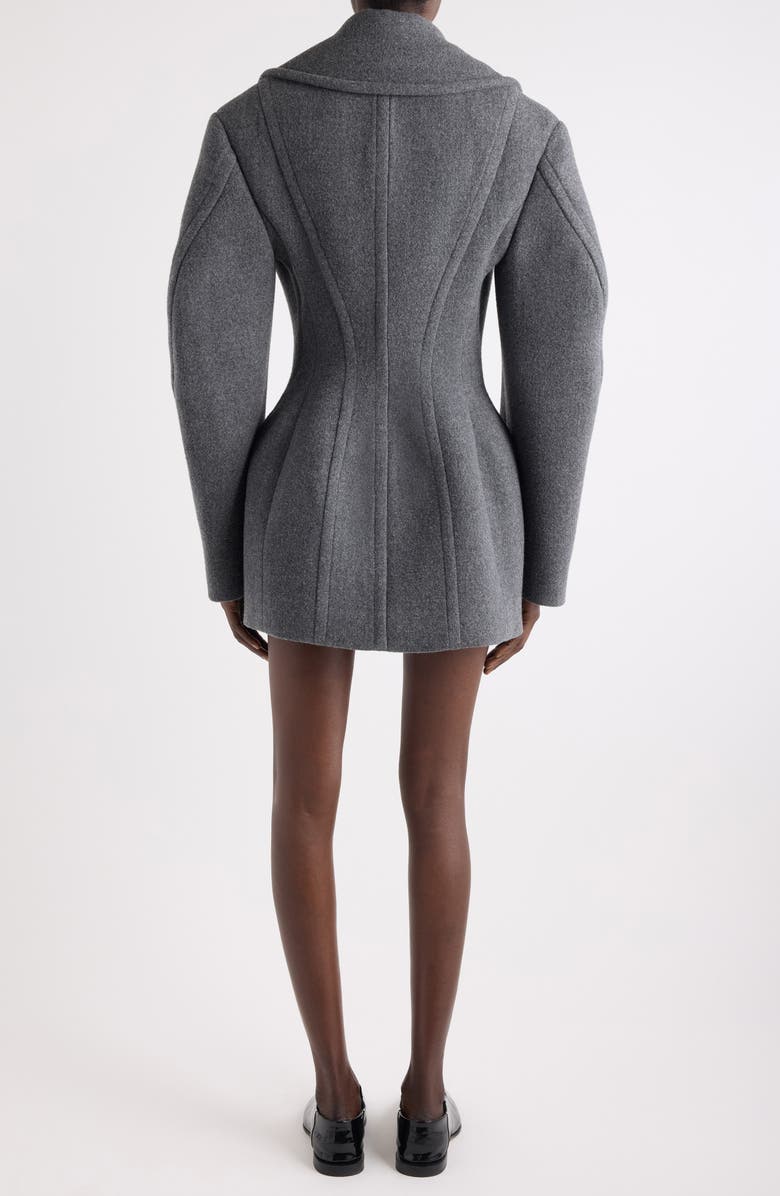 Givenchy Double Breasted Wool Blend Peacoat, Alternate, color, Slate Blend