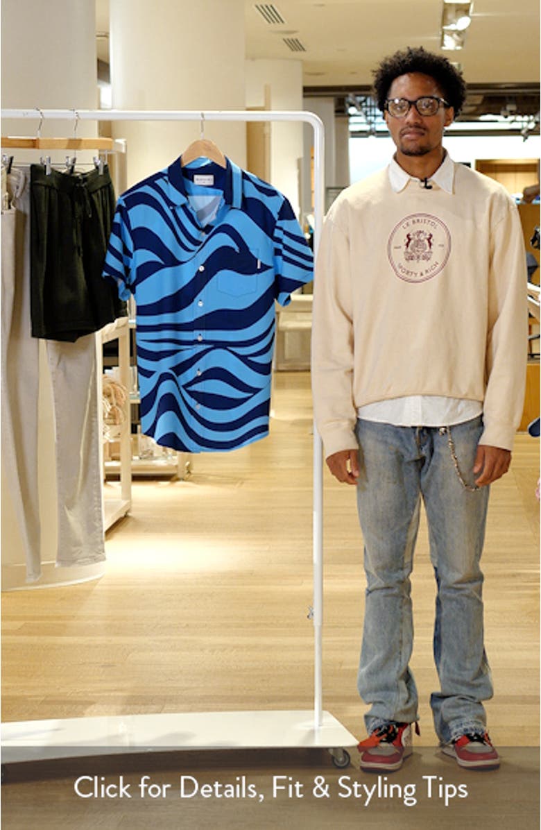 Wave Weekend Short Sleeve Performance Button-Up Shirt, sales video thumbnail