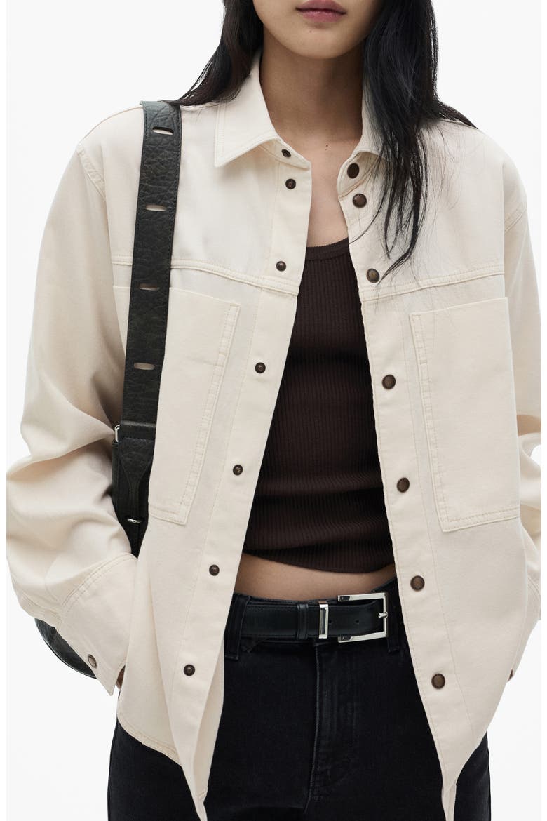 Patch Pocket Denim Overshirt, Main, color, ECRU