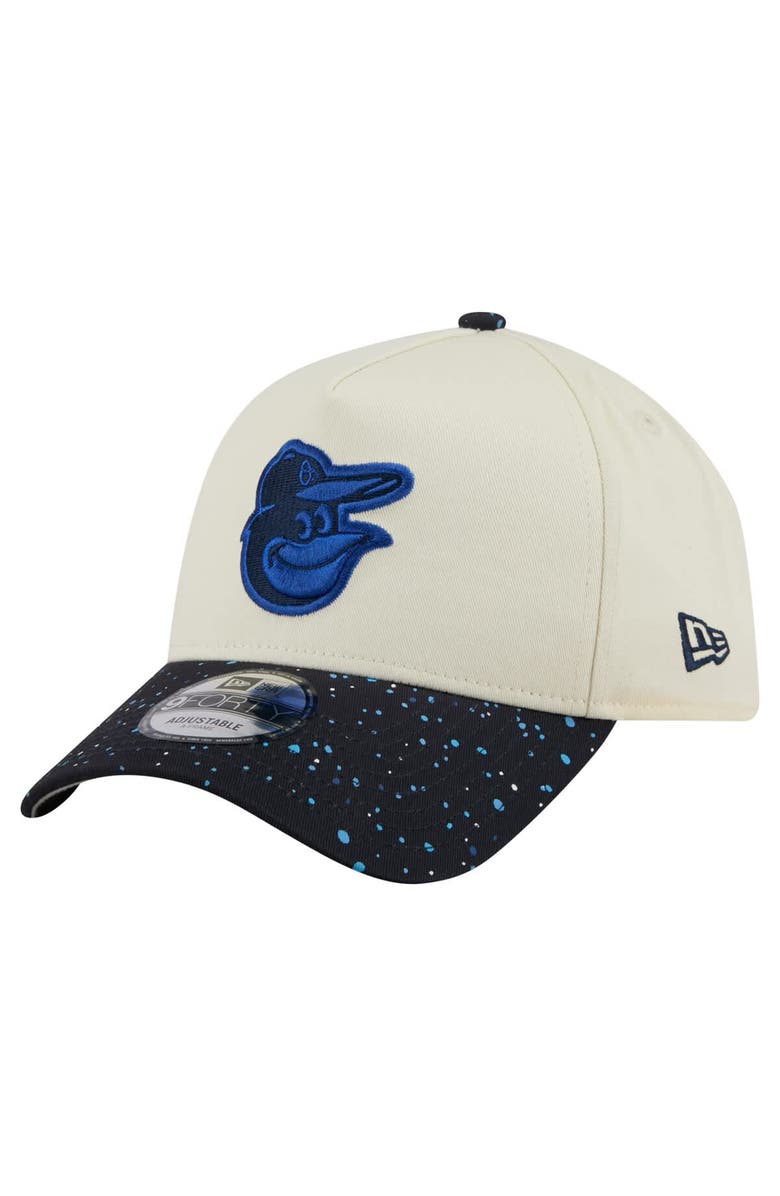 New Era Men's New Era Cream Baltimore Orioles Speckle A-Frame 9FORTY Adjustable Hat, Main, color, Cream