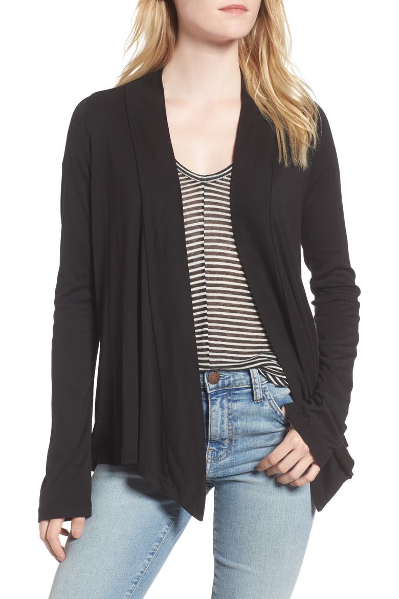 Classic Flare Cardigan, Main, color, BLACK