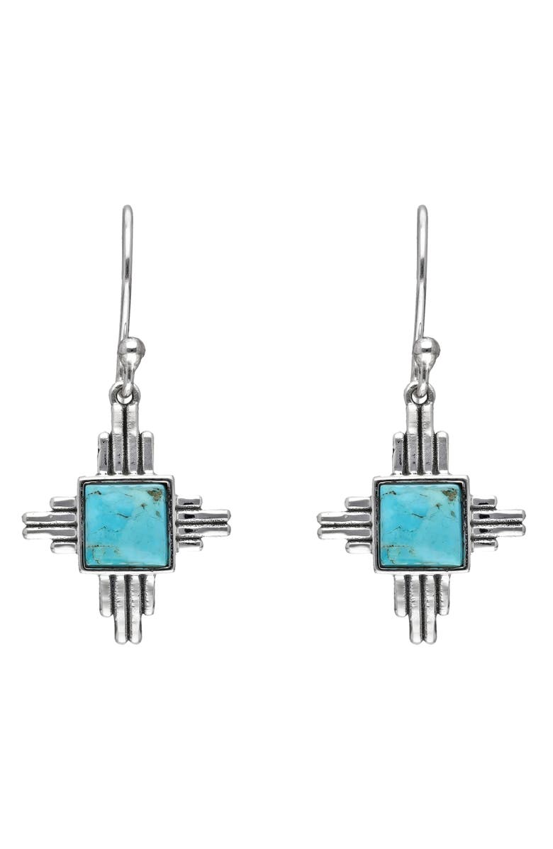 YS GEMS Square Turquoise Drop Earrings, Alternate, color,