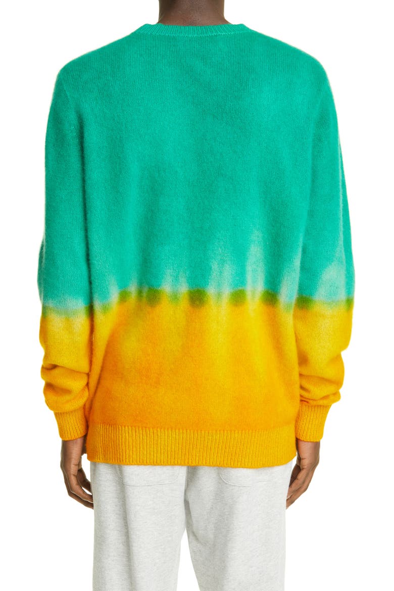 Dip Tie Dye Cashmere Sweater, Alternate, color, WHITE/ TURQUOISE/ YELLOW
