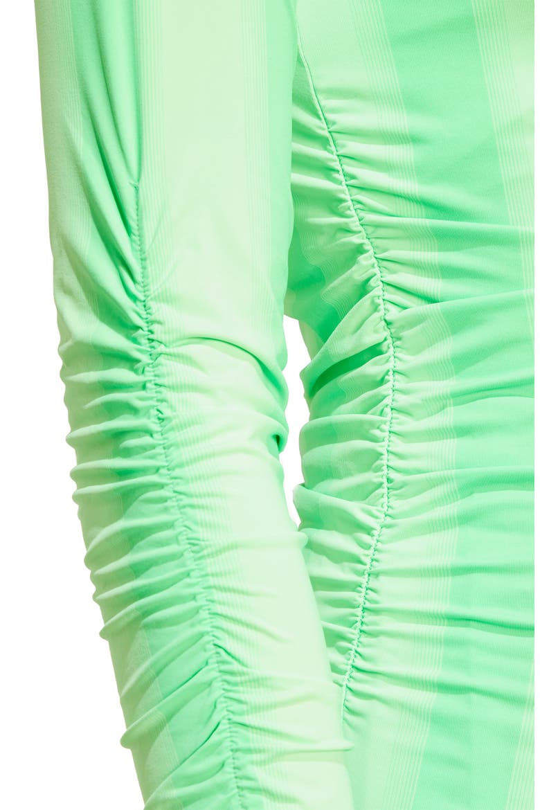 Stripe Long Sleeve Ruched Top, Alternate, color, SCREAMING GREEN