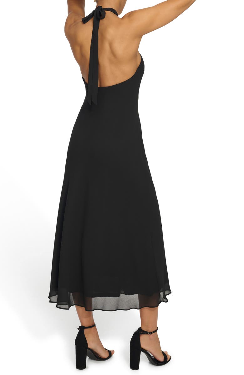 Siena Souflee Crepe Midi Dress, Alternate, color, Black