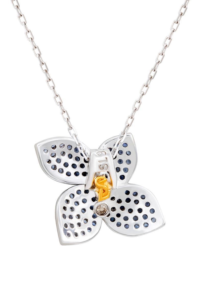 SUZY LEVIAN Sapphire Flower Pendant Necklace, Alternate, color, Blue