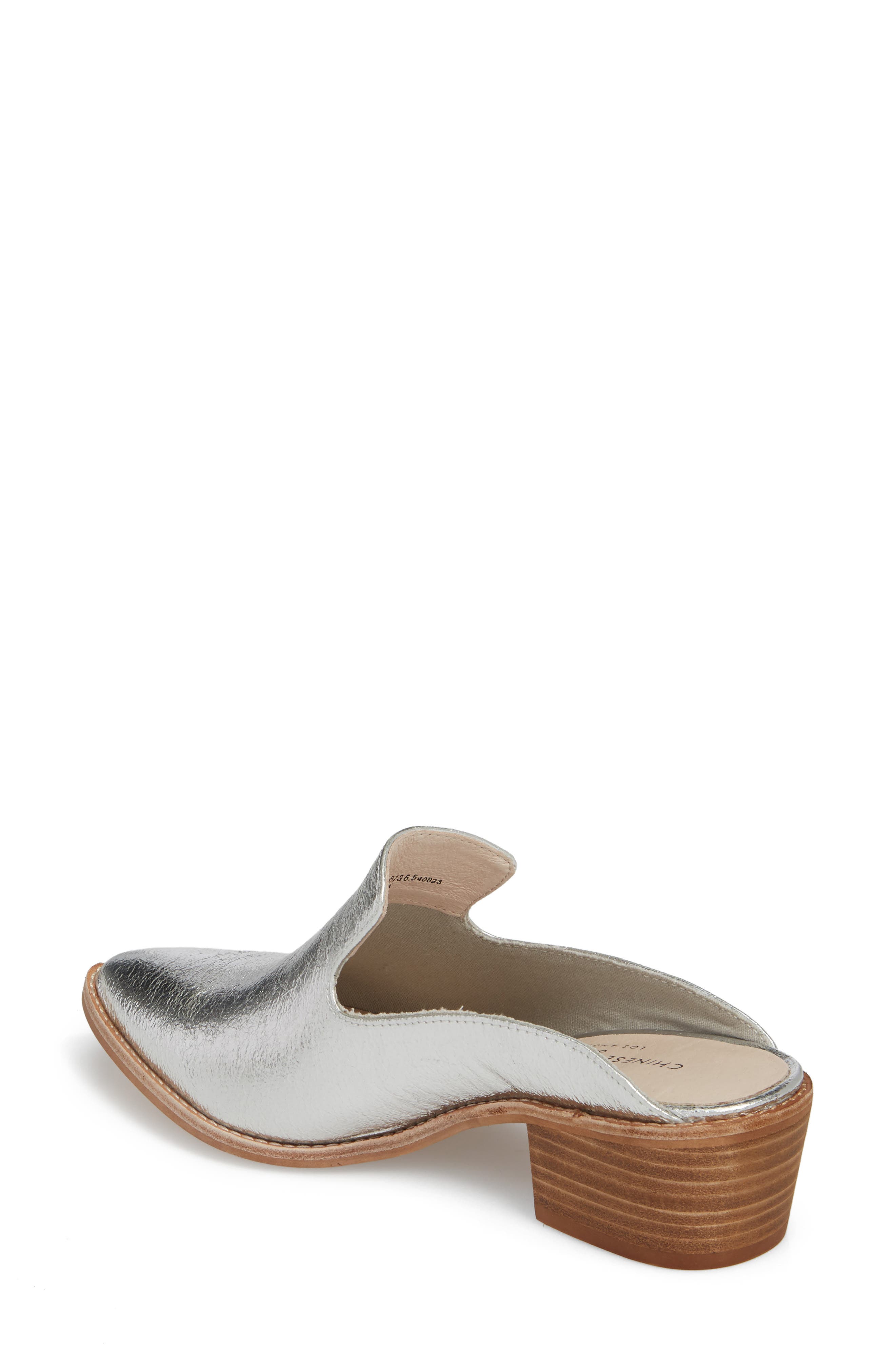 Marnie Loafer Mule, Alternate, color, SILVER LEATHER