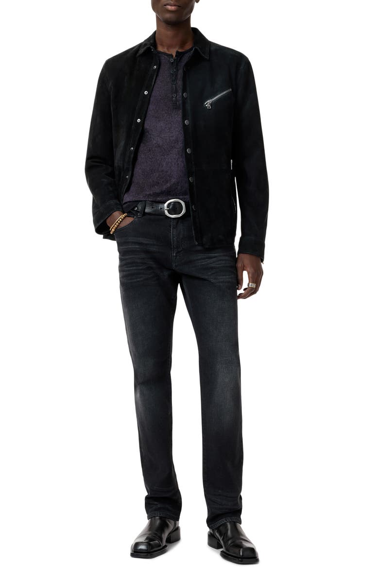 John Varvatos Arelis Short Sleeve Henley, Alternate, color, Blue Smoke