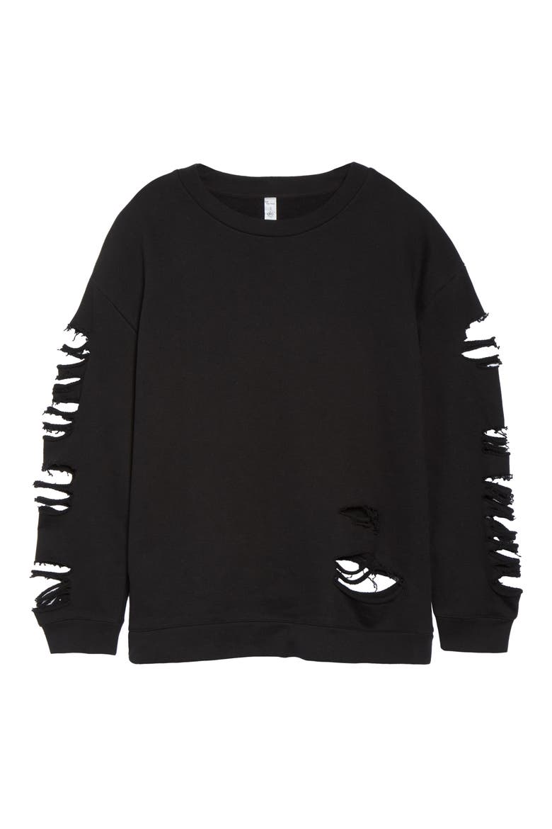 Fade Long Sleeve Pullover, Alternate, color, BLACK
