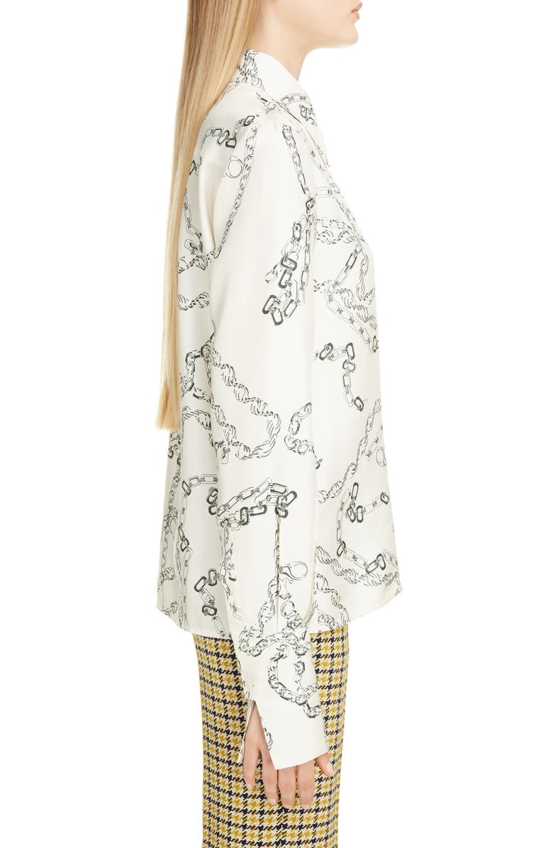 Victoria Beckham Chain Print Silk Shirt, Alternate, color,