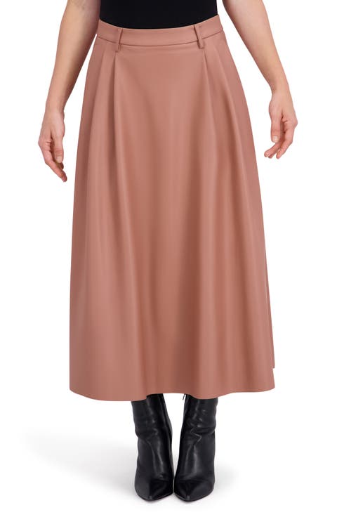 Supersoft Faux Leather Pocketed Maxi Skirt