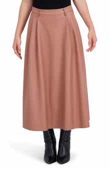 Ookie & Lala Supersoft Faux Leather Pocketed Maxi Skirt