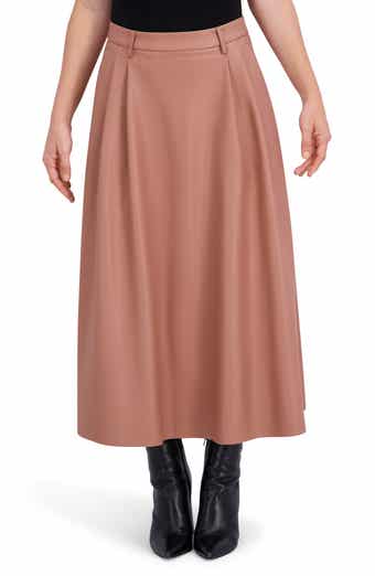 Ookie & Lala Supersoft Faux Leather Pocketed Maxi Skirt