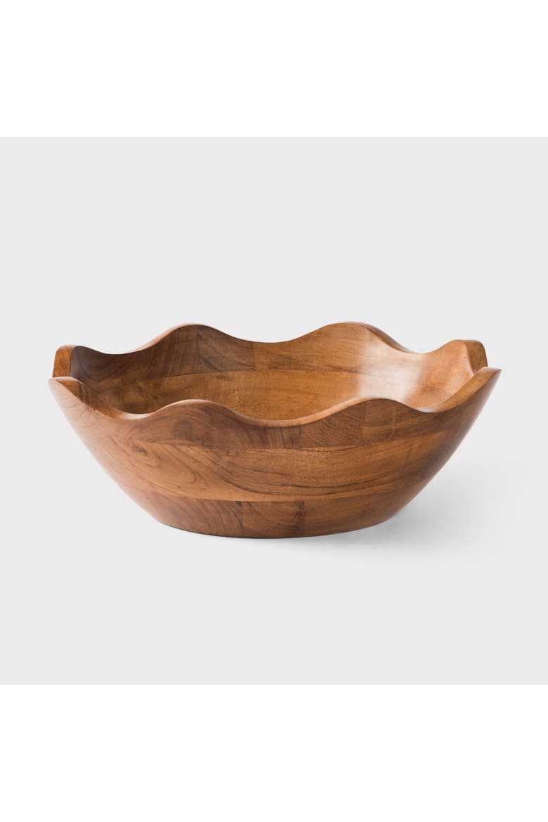 Acacia Wood Scallop Bowl, Main, color, Natural - Small