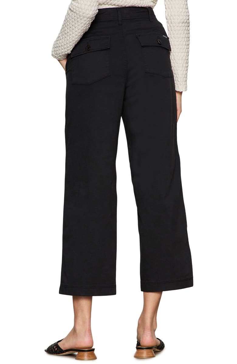 Sanctuary Ranger Relaxed Straight Leg Stretch Cotton Crop Pants, Alternate, color, Black