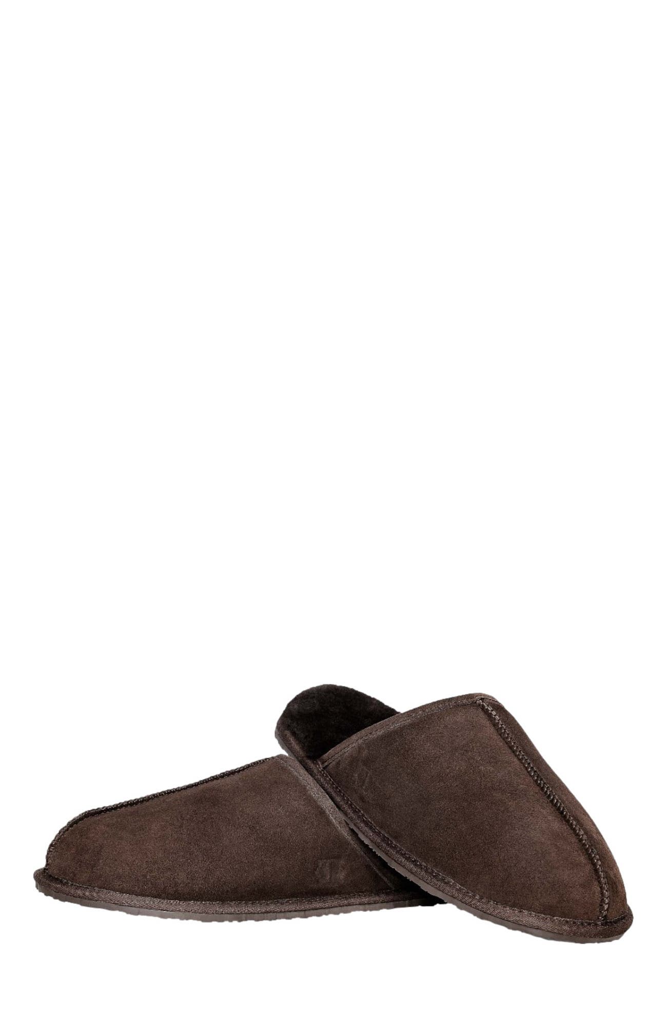 Edmund Mens sheepskin slippers, Alternate, color, Brown
