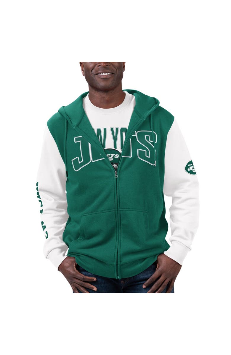 G-III SPORTS BY CARL BANKS Men's G-III Sports by Carl Banks Green/White New York Jets T-Shirt & Full-Zip Hoodie Combo Set, Main, color, 