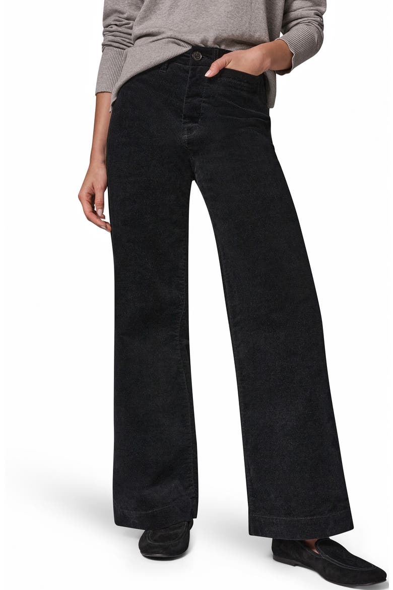 The Donna Mid Rise Wide Leg Jeans, Main, color, BLACK