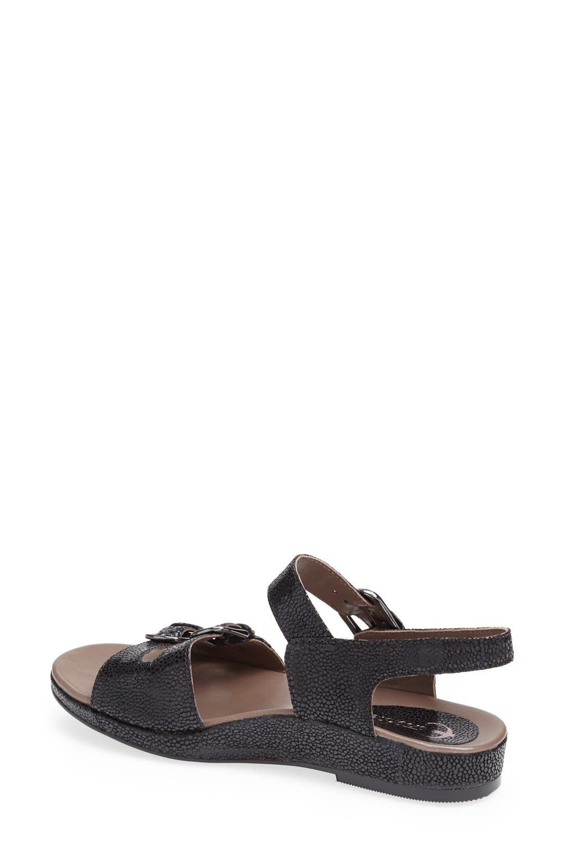 'Verdon' Crackle Leather Sandal, Alternate, color, BLACK CRACKED PRINTED SUEDE