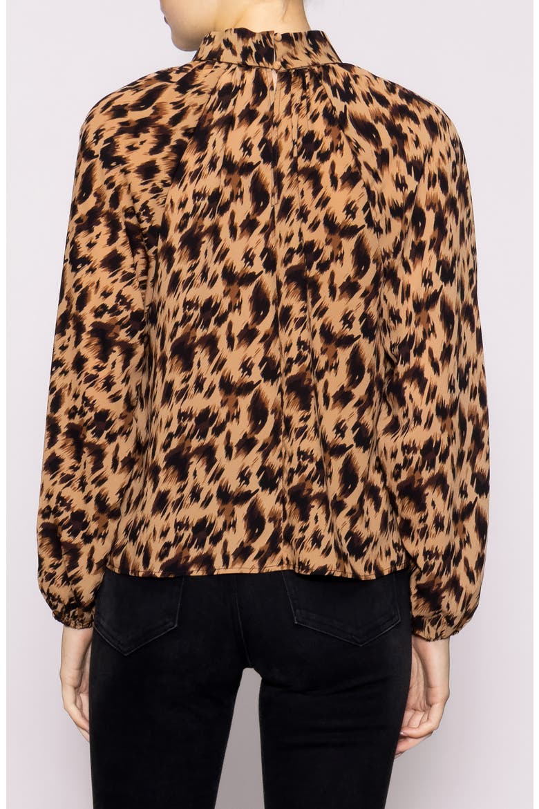 Twist Neck Long Sleeve Top, Alternate, color, TAUPE ANIMAL