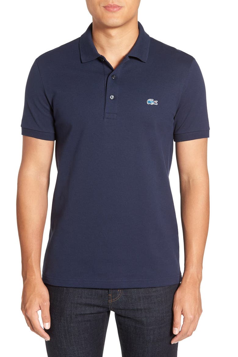 Camo Croc Piqué Polo (Nordstrom Exclusive), Main, color, NAVY BLUE