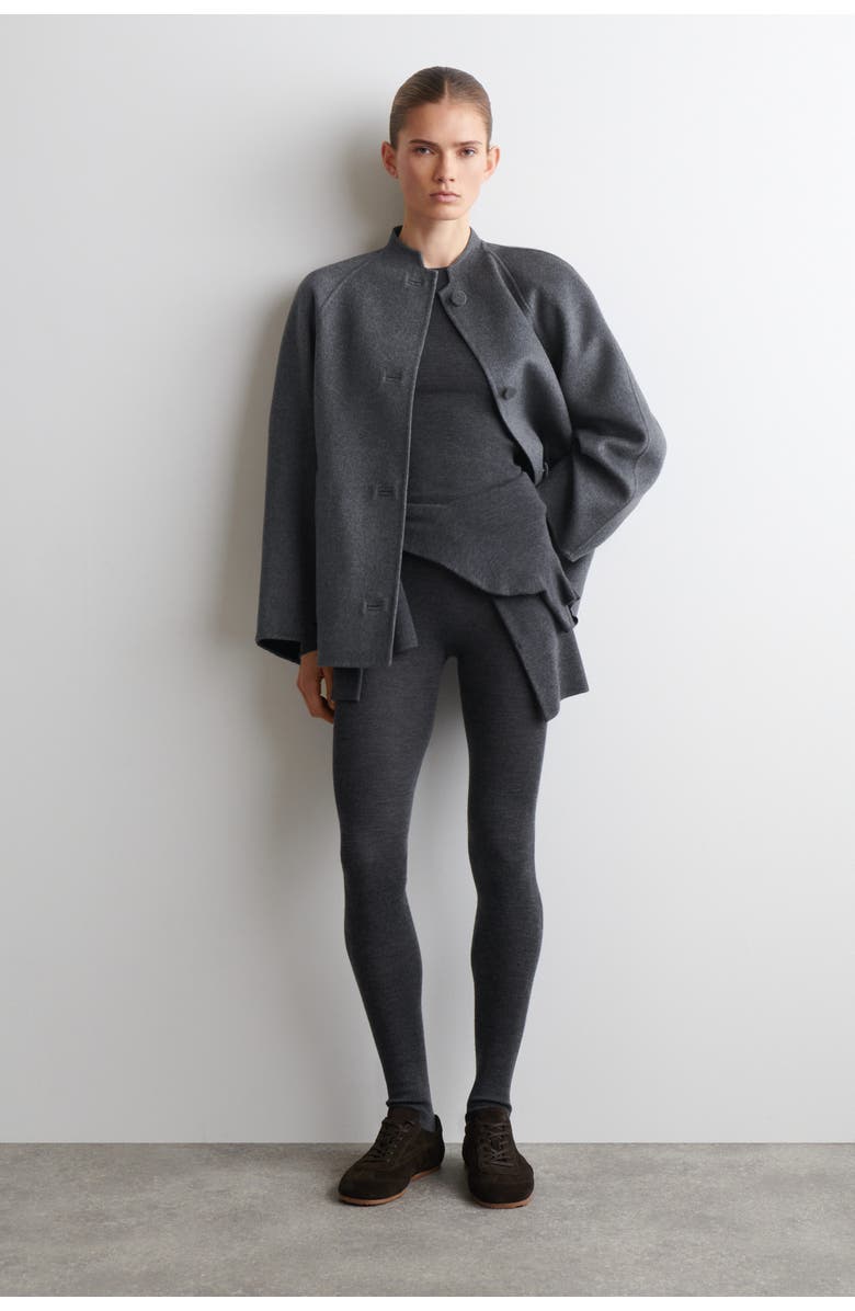 COS Seamless Merino Wool Leggings, Main, color, Charcoal Mélange