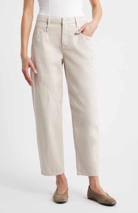 CITY BLUES Spliced Seam Barrel Leg Jeans